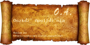 Oszkó Apollónia névjegykártya
